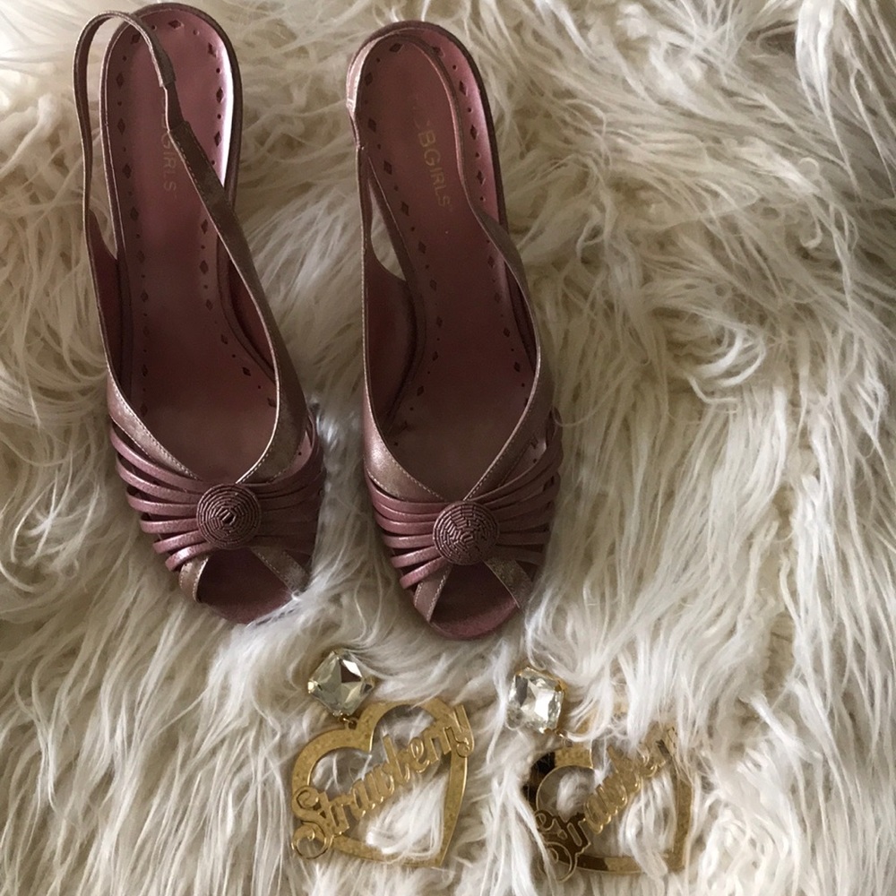 BCBGirls Freya-V Peep Toe Slingback Heels